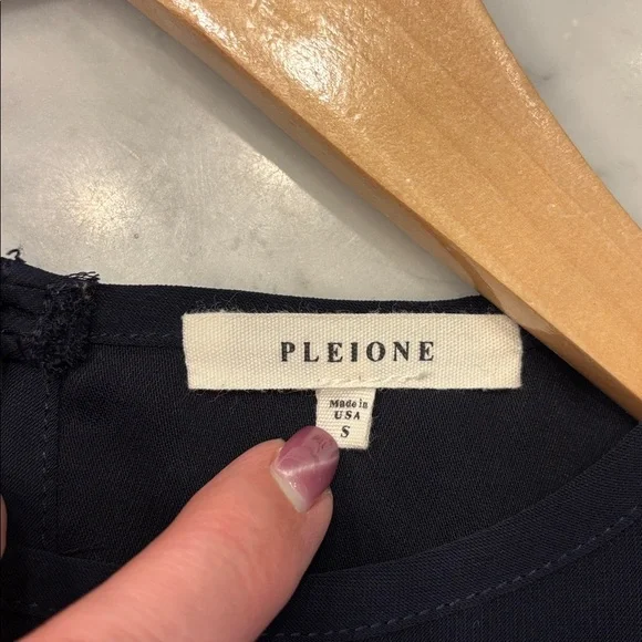 Pleione Sleeveless Hi-Lo Shift Dress in Navy Blue, Size Small - Picture 9 of 10